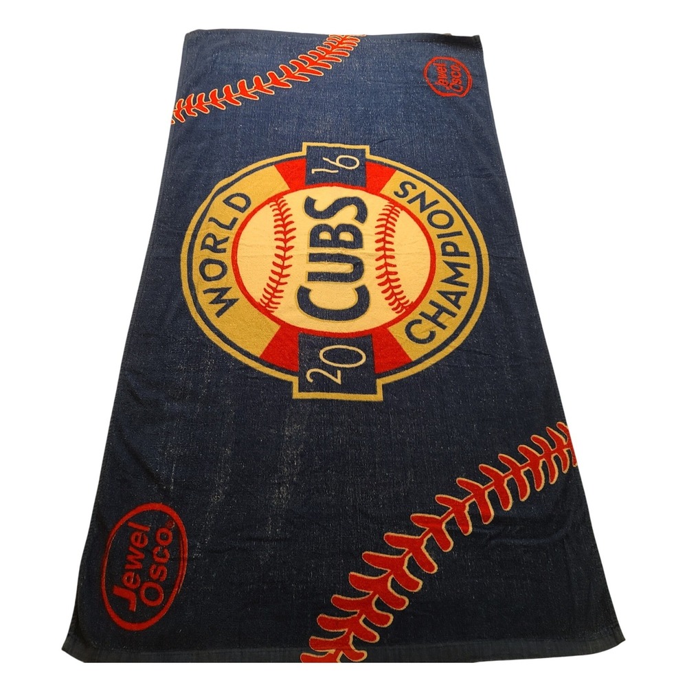 Chicago Cubs 2016 World Series Champions Beach Towel Blue Cotton Jewel-Osco‎ MLB